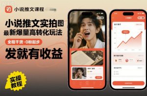 小说推文实拍双图文最新爆量高转化玩法,全程干货,0粉起步,发就有收益-虚拟资源库
