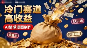 公众号冷门赛道,用AI做情感漫画,7天开通流量主,操作简单,小白可玩-虚拟资源库