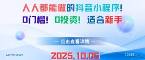 人人都能做的抖音小程序，0门槛0成本，适合新手-虚拟资源库