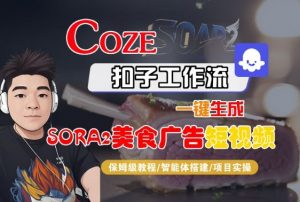 Coze扣子智能体工作流一键生成“SORA2美食广告“短视频,全流程保姆级教学-虚拟资源库