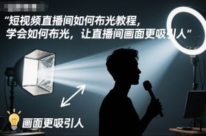 短视频直播间如何布光教程，学会如何布光，让直播间画面更吸引人-虚拟资源库