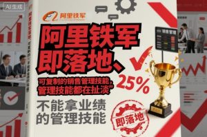 阿里铁军即落地、可复制的销售管理技能,不能拿业绩的管理技能都在扯淡-虚拟资源库