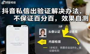 抖音私信出验证解决办法，不保证百分百，效果自测-虚拟资源库