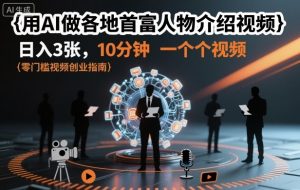 用AI做各地首富人物介绍视频，日入3张，10分钟一个视频-虚拟资源库