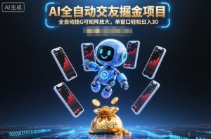 AI全自动交友掘金项目,全自动挂G可矩阵放大,单窗口轻松日入30+【揭秘】-虚拟资源库