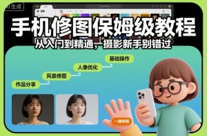 手机修图保姆级教程,从入门到精通,摄影新手别错过-虚拟资源库