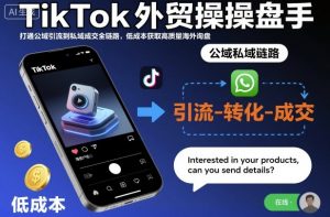 TikTok外贸操盘手，打通公域引流到私域成交全链路，低成本获取高质量海外询盘-虚拟资源库