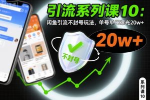 引流系列课10:闲鱼引流不封号玩法,单号单日曝光20w+-虚拟资源库