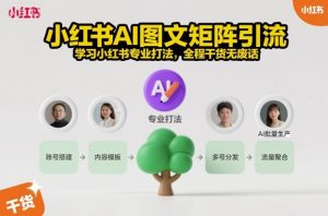 小红书AI图文矩阵引流,学习小红书专业打法,全程干货无废话-虚拟资源库