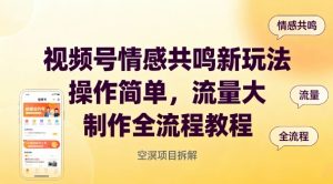 视频号情感共鸣新玩法，操作简单，流量大，制作全流程教程-虚拟资源库