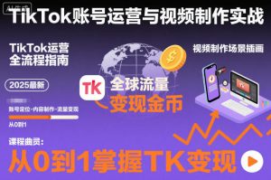 2025最新TikTok账号运营与视频制作实战全流程,从0到1掌握TK变现(含11月最新TK搬运技术)-虚拟资源库