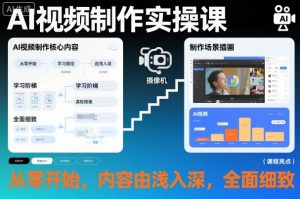 AI视频制作实操课,从零开始,内容由浅入深,全面细致-虚拟资源库