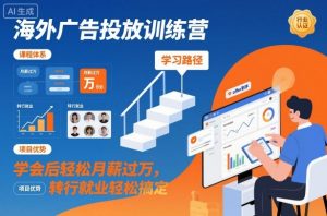 海外广告投放训练营,学会后轻松月薪过万,转行就业轻松搞定-虚拟资源库