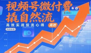 视频号微付费撬自然流，高效实战投流心得-虚拟资源库