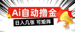 AI自动撸金,日入几张,全自动不占用时间,可矩阵批量放大操作【揭秘】-虚拟资源库