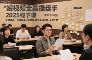 短视频全案操盘手2025线下课，全部实战一线操盘手经验分享，毫无保留分享，全是干货-虚拟资源库