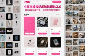 小红书虚拟矩阵玩法3.0,铺货铺笔记型打法,少款狂怼笔记型打法-虚拟资源库
