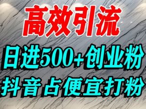 怎么打创业粉？抖音利用占便宜心理引流创业粉，单人日引500+精准流量-虚拟资源库