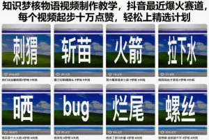 知识梦核物语视频制作教学,抖音最近爆火赛道,每个视频起步十万点赞,轻松上精选计划-虚拟资源库