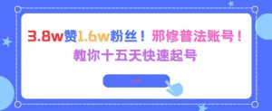 3.8w赞1.6w粉丝，邪修普法账号，教你十五天快速起号-淘宝虚拟货源网