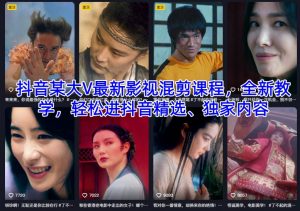 抖音某大V最新影视混剪课程，全新教学，轻松进抖音精选、独家内容-虚拟资源库