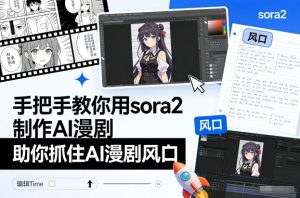 手把手教你用sora2制作AI漫剧，助你抓住AI漫剧风口-淘宝虚拟货源网