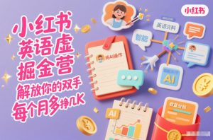 小红书英语虚拟资料掘金营,纯AI操作,解放你的双手,每个月多挣几K-淘宝虚拟货源网