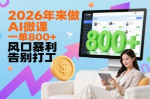 2026年来做AI微课，一单8张+，风口暴利，告别打工-淘宝虚拟货源网