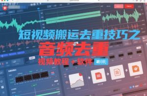 短视频搬运去重技巧之音频去重，视频教程+软件-淘宝虚拟货源网