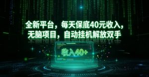 全新平台,每天保底40米收入,无脑项目,自动挂G解放双手【揭秘】-淘宝虚拟货源网