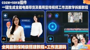 sora插件生成全能商用带货及宣传视频coze工作流拆解教程-虚拟资源库