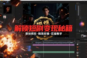 短剧拉新之原创燃剪精简剪辑实操课,解锁短剧变现秘籍-淘宝虚拟货源网