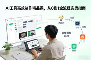 AI工具高效制作精品课,从0到1全流程实战指南-淘宝虚拟货源网