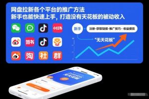 网盘拉新各个平台的推广方法,新手也能快速上手,打造没有天花板的被动收入-淘宝虚拟货源网