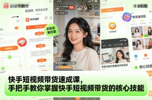快手短视频带货速成课,手把手教你掌握快手短视频带货的核心技能-淘宝虚拟货源网