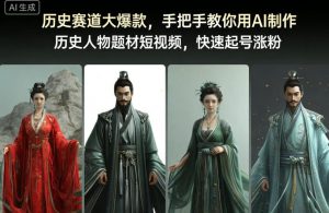 历史赛道大爆款，手把手教你用AI制作历史人物题材短视频，快速起号涨粉-虚拟资源库