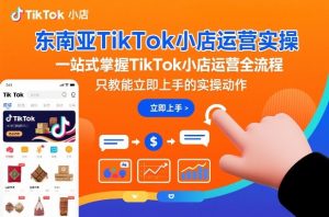 东南亚TikTok小店运营实操,一站式掌握TikTok小店运营全流程,只教能立即上手的实操动作-淘宝虚拟货源网