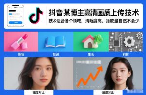 抖音某博主视频高清画质上传技术,技术适合各个领域,清晰度高,播放量自然不会少-淘宝虚拟货源网