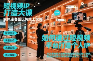 短视频ip打造大课,实体店老板玩转线上攻略-虚拟资源库