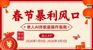 春节暴利风口项目,单人AI落地翻身终极版实操-淘宝虚拟货源网