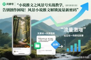 小说推文之风景号实战教学,告别创作困境!风景小说推文解锁流量新密码-淘宝虚拟货源网