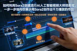 如何利用Sora2创建流行AI人工智能视频大师班,一步一步地向你展示用Sora2创作出千万播放的作品-虚拟资源库