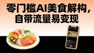 零门槛AI美食解构，自带流量易变现-第一资源库