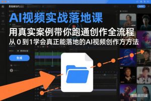 AI视频实战落地课,用真实案例带你跑通创作全流程,从0到1学会真正能落地的AI视频创作方法-淘宝虚拟货源网