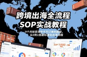 跨境出海全流程全盘托出SOP实战教程,9个月斩获海外千万订单的路径,从0到1搭建标准化出海流程-淘宝虚拟货源网