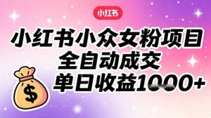 小红书小众女粉项目,全自动成交,单日收益多张-淘宝虚拟货源网
