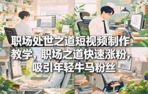 职场处世之道短视频制作教学,职场之道快速涨粉,吸引年轻牛马粉丝-淘宝虚拟货源网