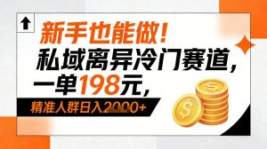 新手也能做！私域离异冷门赛道，一单198，精准人群日入1k+-虚拟资源库