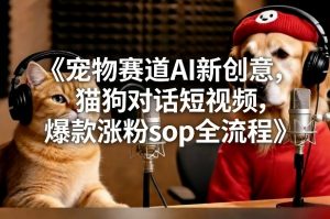 宠物赛道AI新创意,猫狗对话短视频,爆款涨粉sop全流程-淘宝虚拟货源网