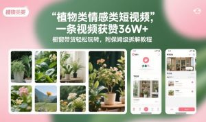 植物类情感类短视频，一条视频获赞36W+，橱窗带货轻松玩转，附保姆级拆解教程-淘宝虚拟货源网